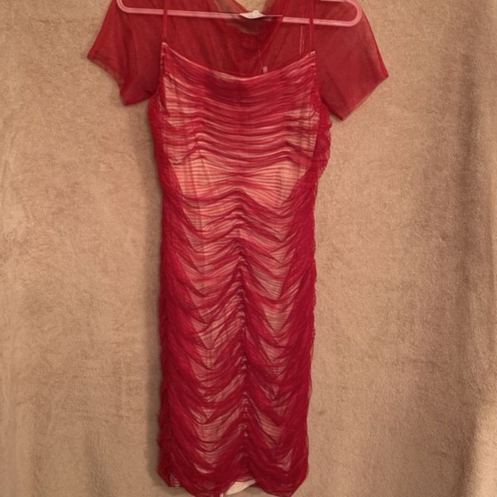 Byron Lars Beauty Mark Red Dress Size 7